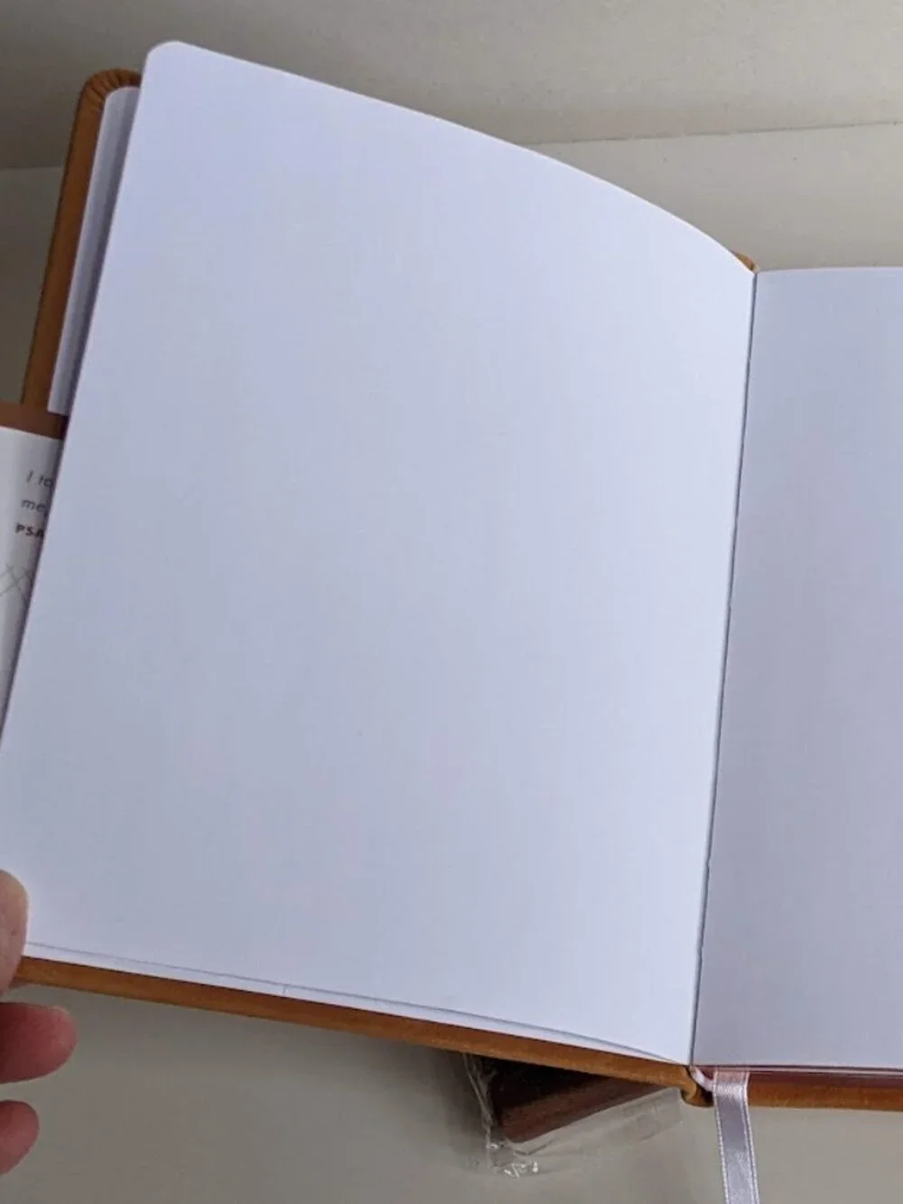 One Yellow Brown Leather Journal Notebook, 208 Smooth Ivory Pages